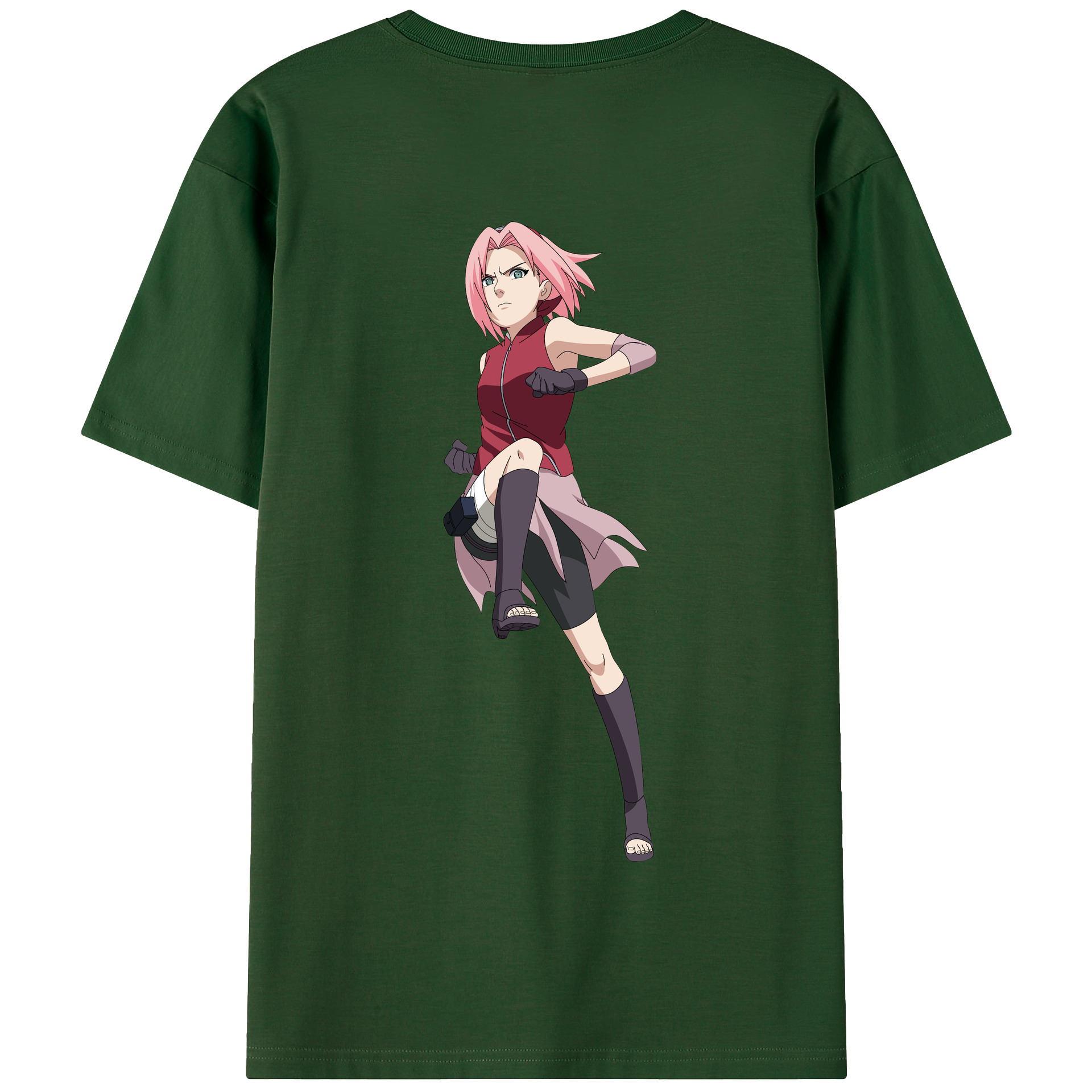 （画像用） NARUTO -ナルト- 春野サクラ Haruno Sakura 綿100％半袖Tシャツ（背面プリント）